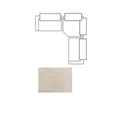 Warner Frame Beige 3-Piece Standard Sofa Set with Corner Piece with Back Cushions - Ornate Home