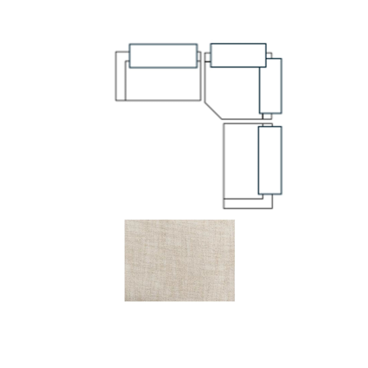 Warner Frame Beige 3-Piece Standard Sofa Set with Corner Piece with Back Cushions - Ornate Home