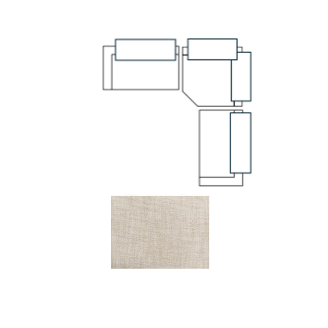 Warner Frame Beige 3-Piece Standard Sofa Set with Corner Piece with Back Cushions - Ornate Home