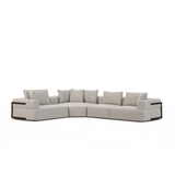 Warner Gray 3-Piece Long Right Arm Sofa Set with Corner Piece - Ornate Home