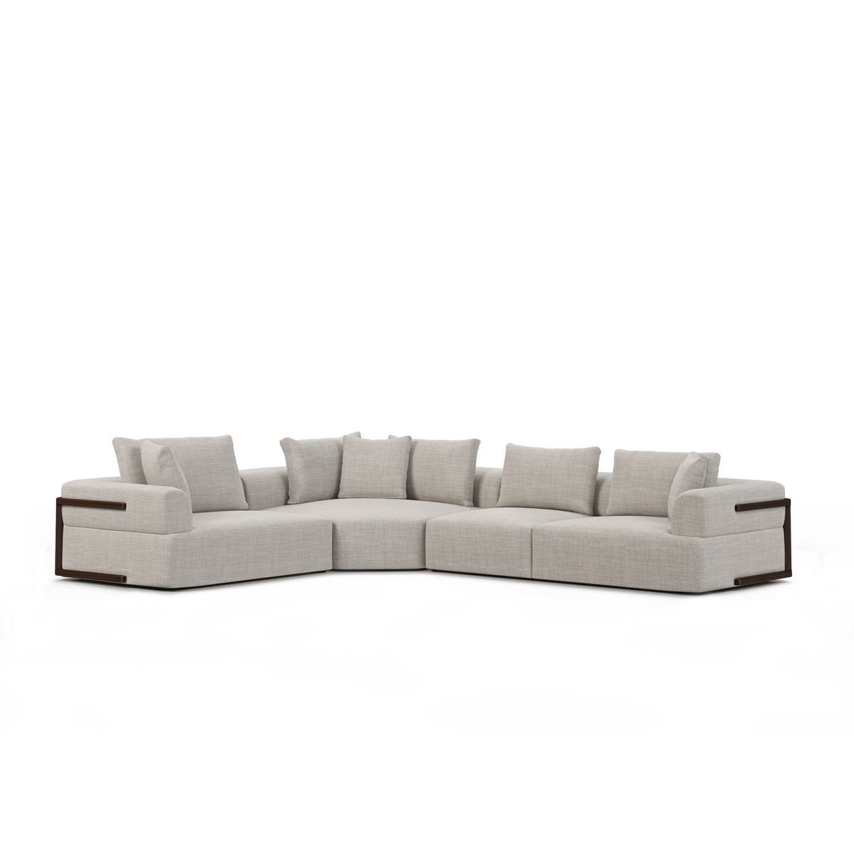 Warner Gray 3-Piece Long Right Arm Sofa Set with Corner Piece - Ornate Home