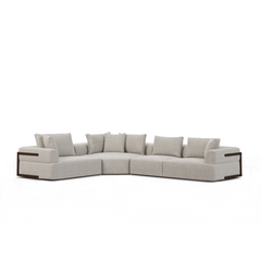 Warner Gray 3-Piece Long Right Arm Sofa Set with Corner Piece - Ornate Home