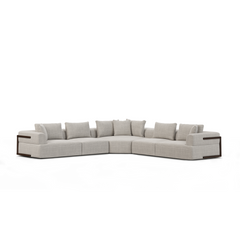 Warner Gray 3-Piece Long Sofa Set with Corner Piece - Ornate Home