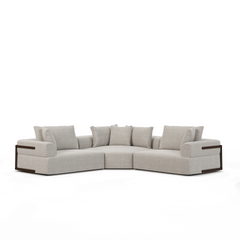 Warner Gray 3-Piece Standard Sofa Set with Corner Piece - Ornate Home