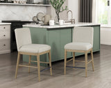 Warner Natural/Beige Counter Height Chair (Set of 2) - Ornate Home
