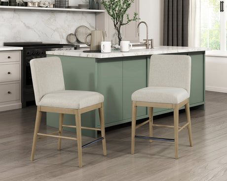Warner Natural/Beige Counter Height Chair (Set of 2) - Ornate Home