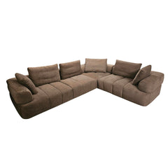 Warner New Brown 3-Piece Sofa Set with Corner Piece - Ornate Home