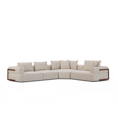Warner Oatmeal 3-Piece Long Left Arm Sofa Set with Corner Piece - Ornate Home