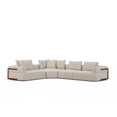 Warner Oatmeal 3-Piece Long Right Arm Sofa Set with Corner Piece - Ornate Home