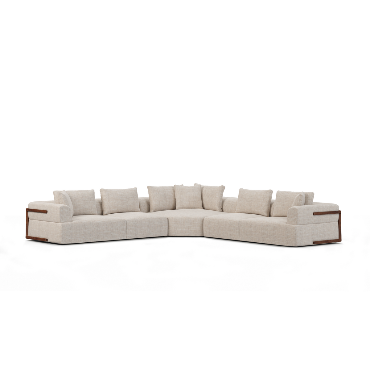 Warner Oatmeal 3-Piece Long Sofa Set with Corner Piece - Ornate Home