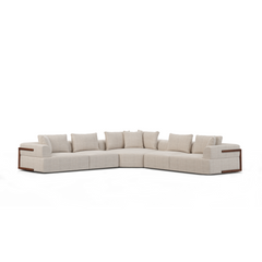 Warner Oatmeal 3-Piece Long Sofa Set with Corner Piece - Ornate Home