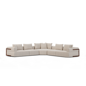 Warner Oatmeal 3-Piece Long Sofa Set with Corner Piece - Ornate Home