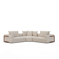 Warner Oatmeal 3-Piece Standard Sofa Set with Corner Piece - Ornate Home