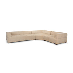 Warner Quilt Beige 3-Piece Long Left Arm Sofa Set with Corner Piece - Ornate Home