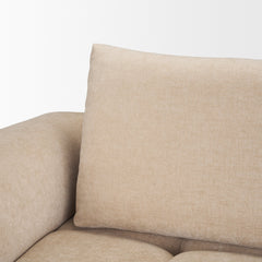 Warner Quilt Beige 3-Piece Long Left Arm Sofa Set with Small Corner Piece with Back Cushions - Ornate Home