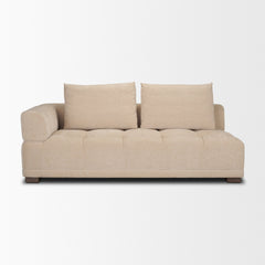 Warner Quilt Beige 3-Piece Long Left Arm Sofa Set with Small Corner Piece with Back Cushions - Ornate Home