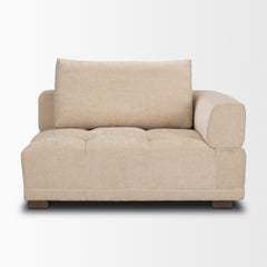 Warner Quilt Beige 3-Piece Long Left Arm Sofa Set with Small Corner Piece with Back Cushions - Ornate Home