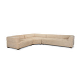Warner Quilt Beige 3-Piece Long Right Arm Sofa Set with Corner Piece - Ornate Home