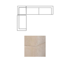 Warner Quilt Beige 3-Piece Long Right Arm Sofa Set with Small Corner Piece