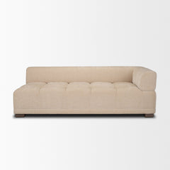 Warner Quilt Beige 3-Piece Long Right Arm Sofa Set with Small Corner Piece - Ornate Home