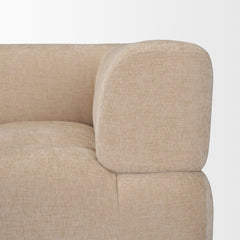 Warner Quilt Beige 3-Piece Long Right Arm Sofa Set with Small Corner Piece - Ornate Home