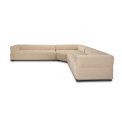 Warner Quilt Beige 3-Piece Long Sofa Set with Corner Piece - Ornate Home