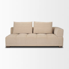 Warner Quilt Beige 3-Piece Long Sofa Set with Small Corner Piece with Back Cushions - Ornate Home