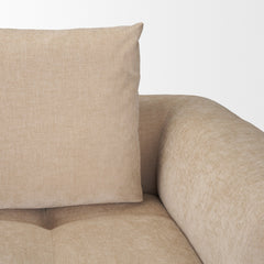 Warner Quilt Beige 3-Piece Long Sofa Set with Small Corner Piece with Back Cushions - Ornate Home