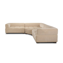 Warner Quilt Beige 3-Piece Standard Sofa Set with Corner Piece - Ornate Home