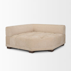 Warner Quilt Beige 3-Piece Standard Sofa Set with Corner Piece - Ornate Home