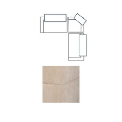 Warner Quilt Beige 3-Piece Standard Sofa Set with Small Corner Piece with Back Cushions - Ornate Home