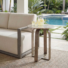 Warner Silver/White Indoor-Outdoor Side Table - Ornate Home