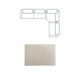 Warner Stripe Beige 3-Piece Long Left Arm Sofa Set with Corner Piece with Back Cushions - Ornate Home