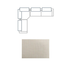 Warner Stripe Beige 3-Piece Long Right Arm Sofa Set with Corner Piece with Back Cushions - Ornate Home