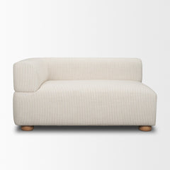 Warner Stripe Beige 3-Piece Standard Sofa Set with Corner Piece - Ornate Home
