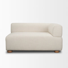 Warner Stripe Beige 3-Piece Standard Sofa Set with Corner Piece - Ornate Home