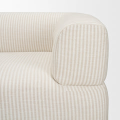 Warner Stripe Beige 3-Piece Standard Sofa Set with Corner Piece - Ornate Home