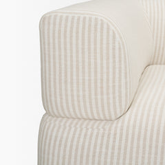 Warner Stripe Beige 3-Piece Standard Sofa Set with Corner Piece - Ornate Home