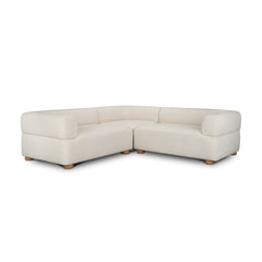 Warner Stripe Beige 3-Piece Standard Sofa Set with Small Corner Piece - Ornate Home