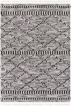 Warrandyte 5x7 Black&White High-Low Rug - Clearance - Ornate Home