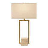 Warrick Brass Modern Travertine Table Lamp - Ornate Home
