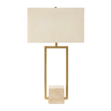 Warrick Brass Modern Travertine Table Lamp - Ornate Home