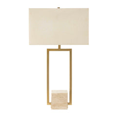 Warrick Brass Modern Travertine Table Lamp - Ornate Home