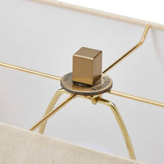 Warrick Brass Modern Travertine Table Lamp - Ornate Home