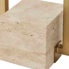 Warrick Brass Modern Travertine Table Lamp - Ornate Home