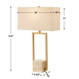 Warrick Brass Modern Travertine Table Lamp - Ornate Home