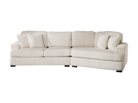Warwick Beige 2-Piece Sectional with Right Cuddler - Ornate Home