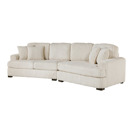 Warwick Beige 2-Piece Sectional with Right Cuddler - Ornate Home