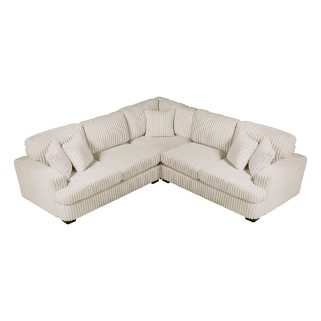 Warwick Beige 3-Piece Sectional - Ornate Home