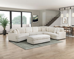 Warwick Beige Ottoman - Ornate Home